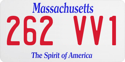 MA license plate 262VV1