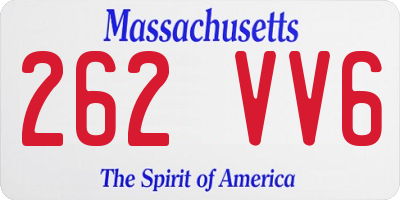 MA license plate 262VV6