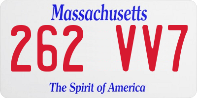 MA license plate 262VV7