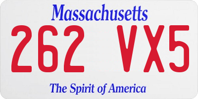 MA license plate 262VX5