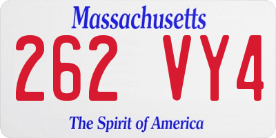 MA license plate 262VY4