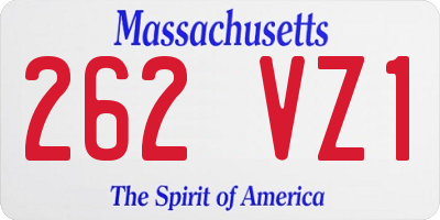 MA license plate 262VZ1