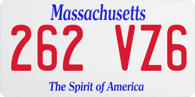 MA license plate 262VZ6