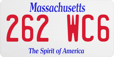 MA license plate 262WC6