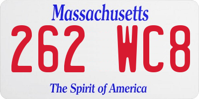 MA license plate 262WC8