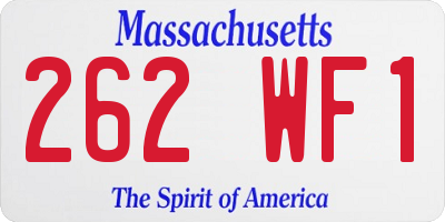 MA license plate 262WF1