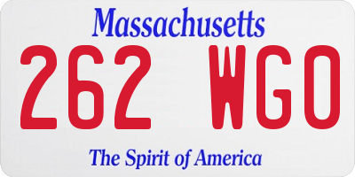 MA license plate 262WG0