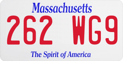 MA license plate 262WG9