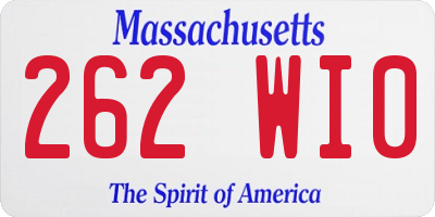 MA license plate 262WI0