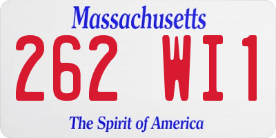 MA license plate 262WI1