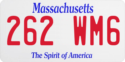 MA license plate 262WM6