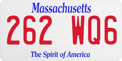 MA license plate 262WQ6