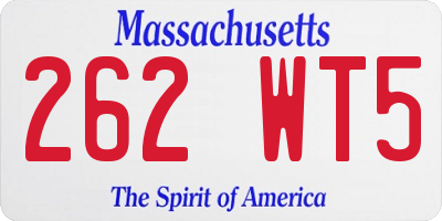 MA license plate 262WT5