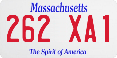 MA license plate 262XA1