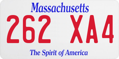 MA license plate 262XA4