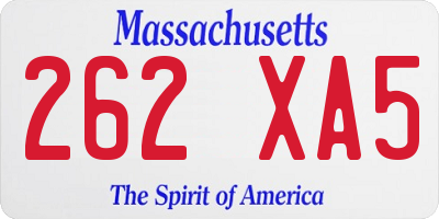 MA license plate 262XA5