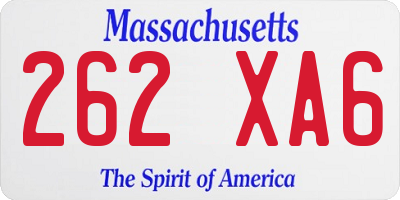 MA license plate 262XA6