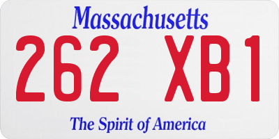 MA license plate 262XB1