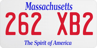 MA license plate 262XB2