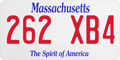 MA license plate 262XB4