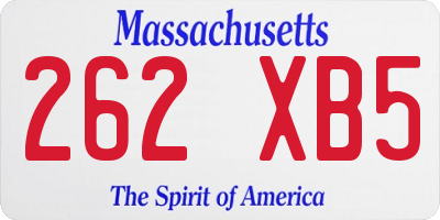MA license plate 262XB5
