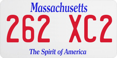 MA license plate 262XC2