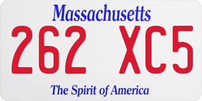 MA license plate 262XC5