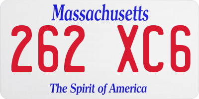 MA license plate 262XC6