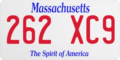 MA license plate 262XC9