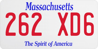 MA license plate 262XD6