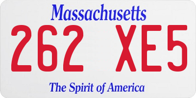 MA license plate 262XE5