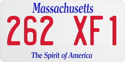 MA license plate 262XF1