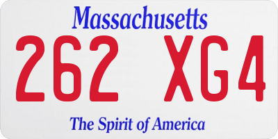 MA license plate 262XG4
