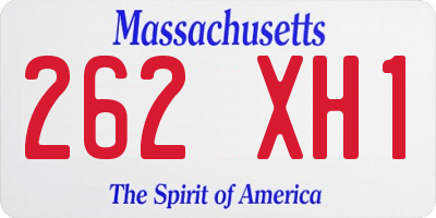 MA license plate 262XH1