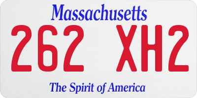 MA license plate 262XH2