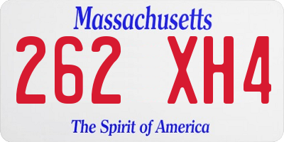 MA license plate 262XH4