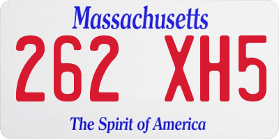 MA license plate 262XH5