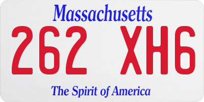 MA license plate 262XH6