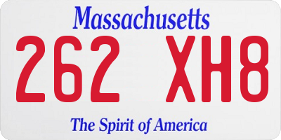 MA license plate 262XH8