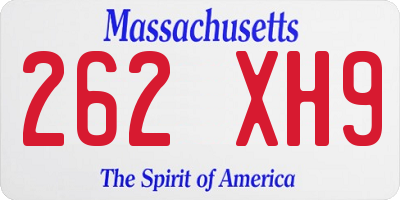 MA license plate 262XH9