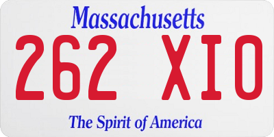MA license plate 262XI0