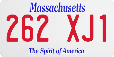 MA license plate 262XJ1