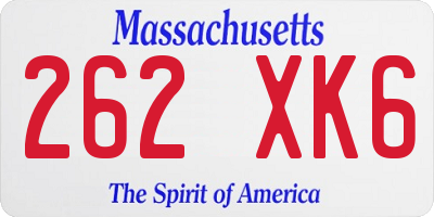 MA license plate 262XK6