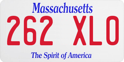 MA license plate 262XL0