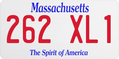 MA license plate 262XL1