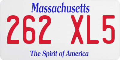 MA license plate 262XL5