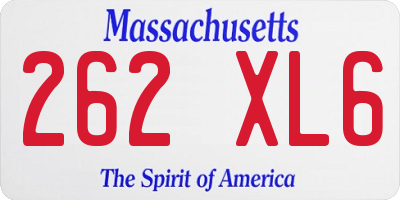 MA license plate 262XL6