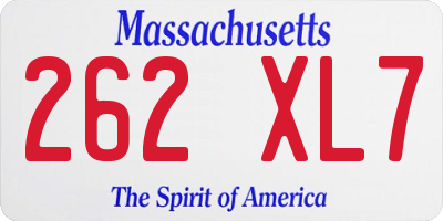 MA license plate 262XL7