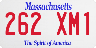 MA license plate 262XM1
