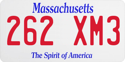 MA license plate 262XM3